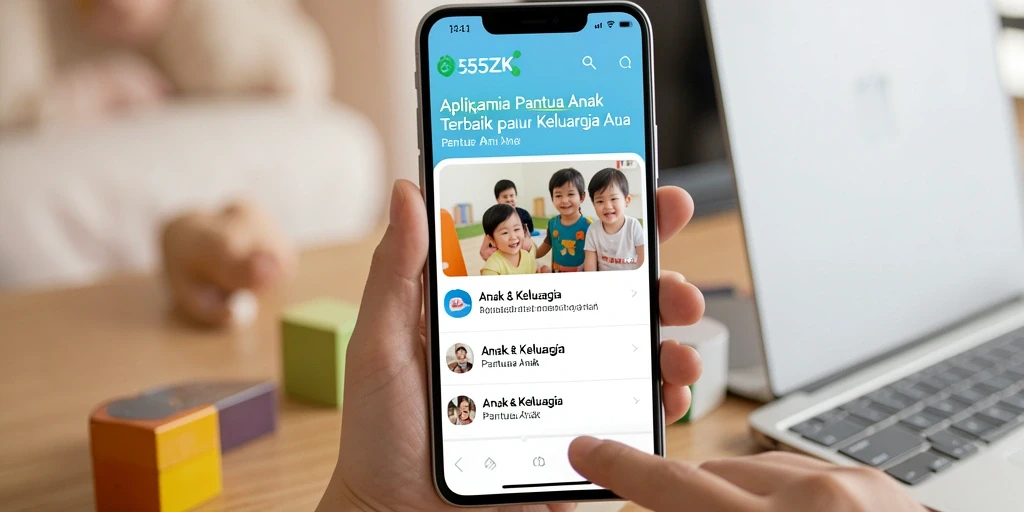 Screenshot utama 555ZK menampilkan antarmuka aplikasi Pantau Anak yang user-friendly.