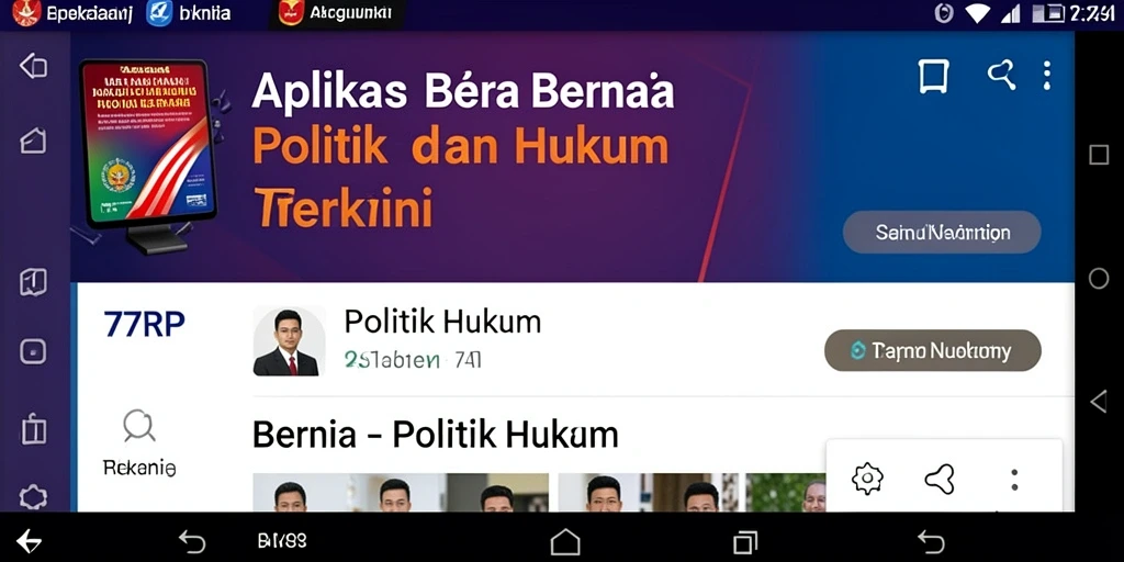 Tampilan antarmuka utama aplikasi 77RP untuk berita politik dan hukum.