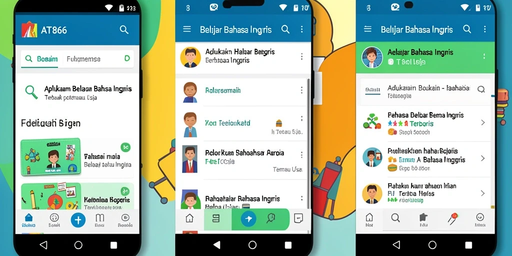 Antarmuka AT866 yang interaktif untuk belajar Bahasa Inggris.