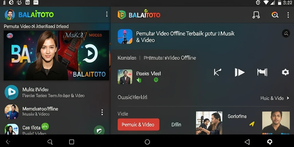 Antarmuka BALAITOTO menunjukkan kemudahan pemutaran video offline.