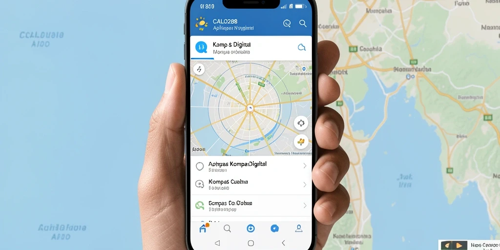 Tampilan antarmuka pengguna <strong>CALO288</strong> yang intuitif untuk kompas digital.