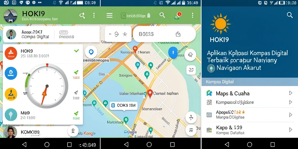 Antarmuka HOKI9 yang jelas dan mudah digunakan dalam fungsi Kompas Digital.