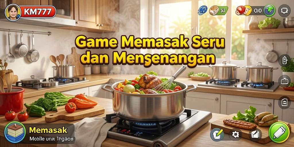 Antarmuka menarik dengan fungsi memasak yang interaktif.