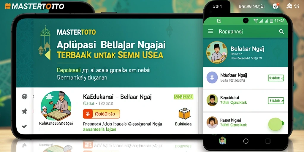 Antarmuka MASTERTOTO menampilkan berbagai fitur Belajar Ngaji yang menarik.