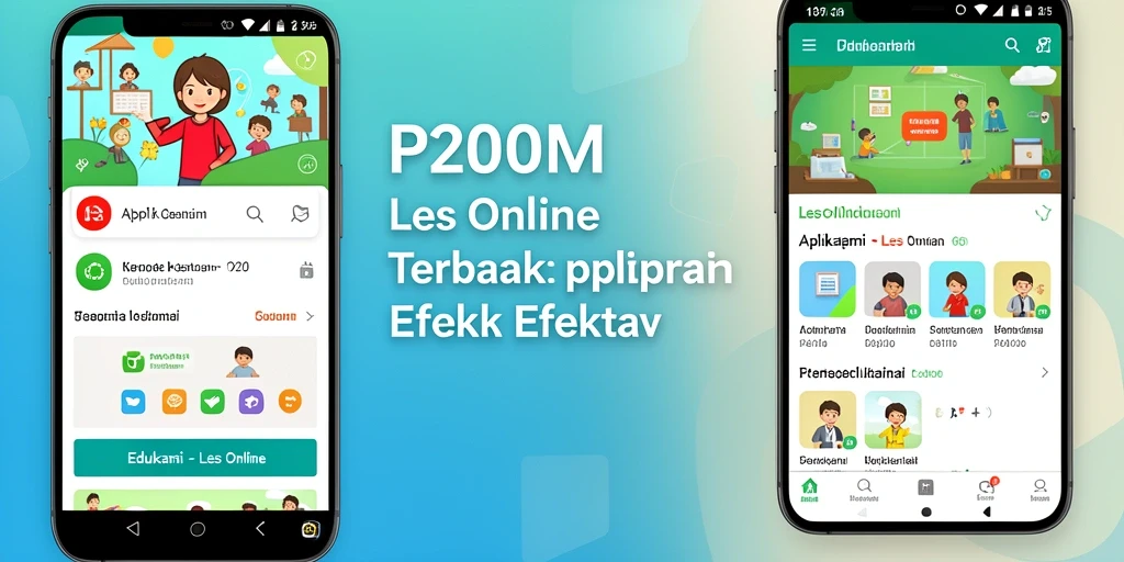 Screenshot utama P200M menampilkan antarmuka aplikasi Les Online yang modern dan user-friendly.
