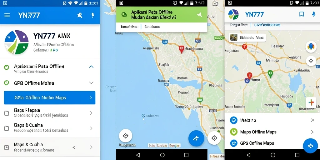 Tampilan antarmuka YN777 yang menarik dan fungsi GPS Offline Maps.