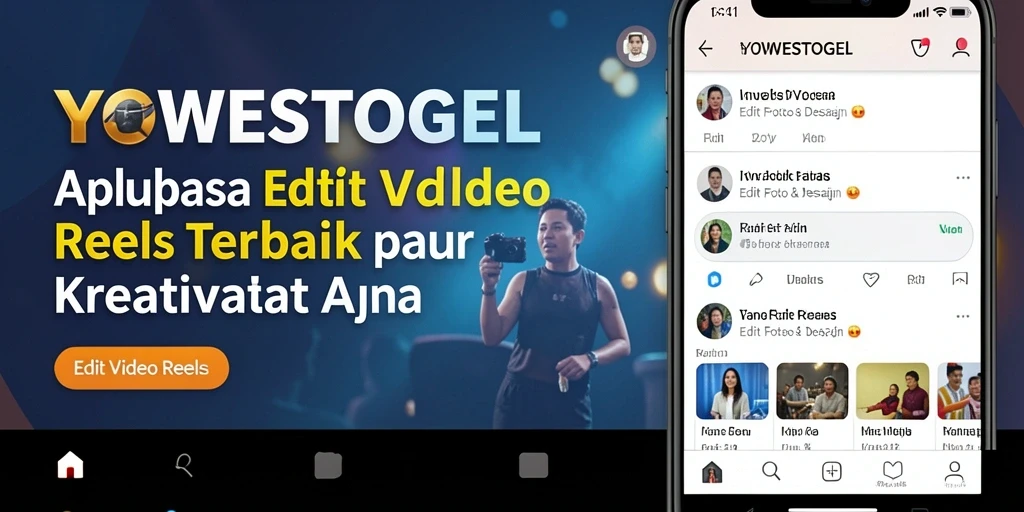 Antarmuka YOWESTOGEL menampilkan fitur Edit Video Reels yang menarik.